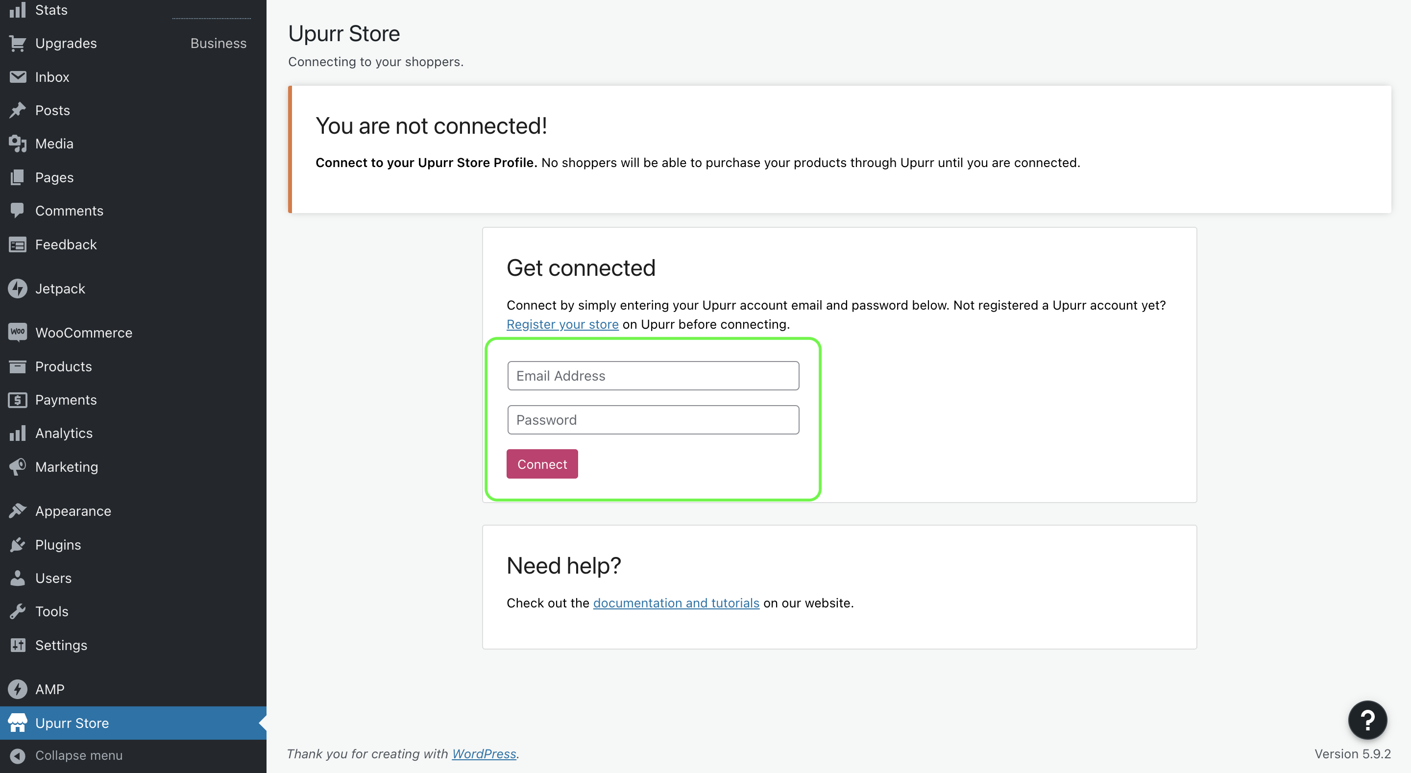 WooCommerce Upurr Store Connect